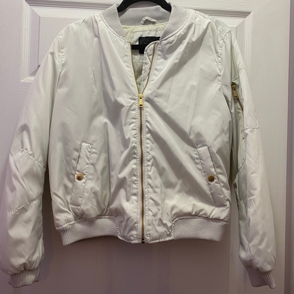 White bomber jacket